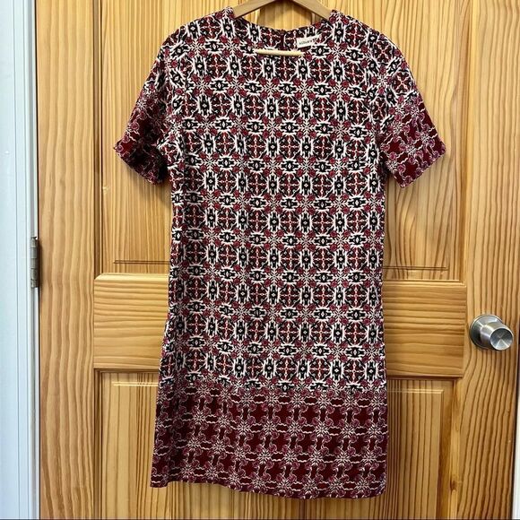 Altar'd State red pink boho tribal floral print short sleeve shift dress medium - Picture 1 of 8